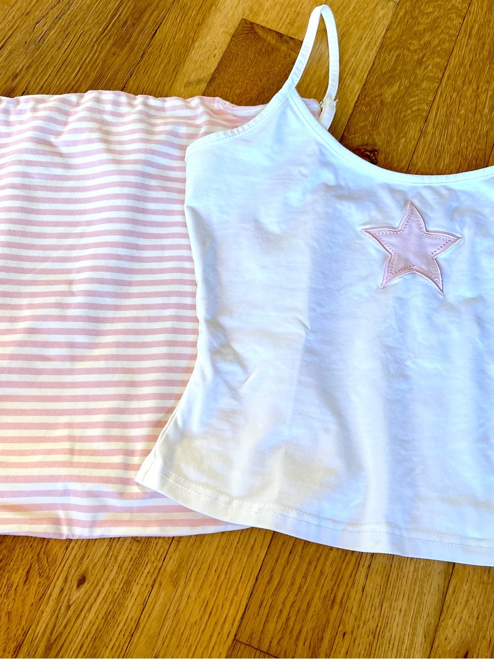2 Beginning Boutique-Daisy Pink Striped Tube Top, Scottie White Star Singlet Sz2